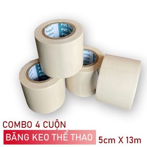 Băng Keo Thể Thao, Băng Keo PVC Giá Rẻ Combo 4 Cuộn 5cmx13m VNSPORT VN5013